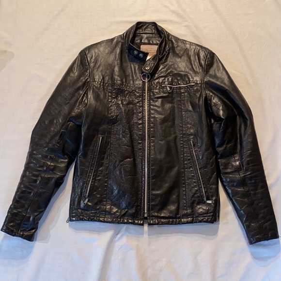 Vintage Sears Men’s Black Leather Jacket Size 34 - Picture 2 of 5